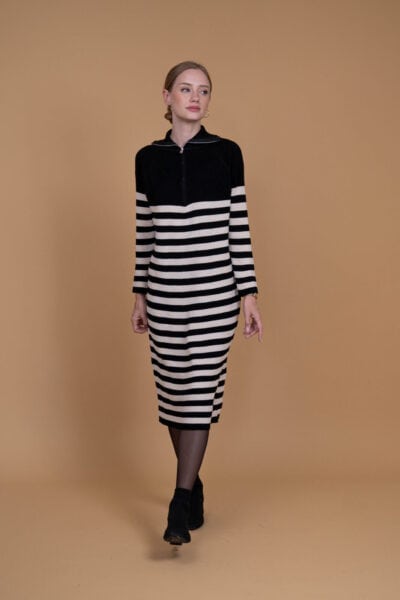 שמלת סריג עם רוכסן - M