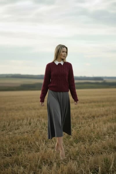 חצאית כפלים עם חגורה