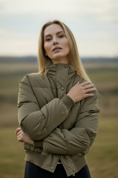 מעיל פוך - S, ירוק