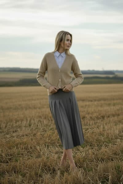 קרדיגן כפתורי פנינים - ירוק בהיר