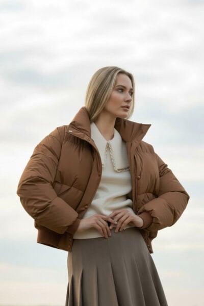 מעיל פוך - L, קאמל