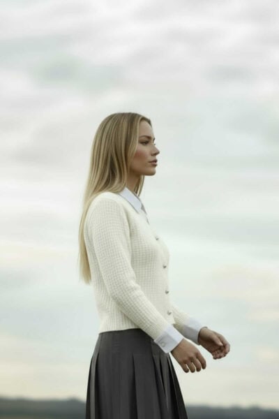 קרדיגן אלגנטי - One Size, שמנת