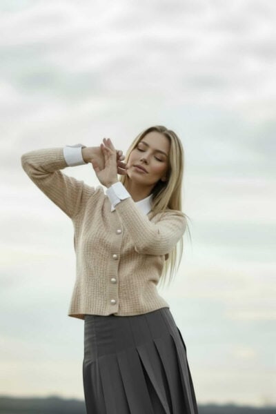 קרדיגן אלגנטי - One Size, בז'