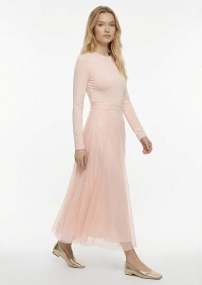 שמלה עם טול - וורוד, XS