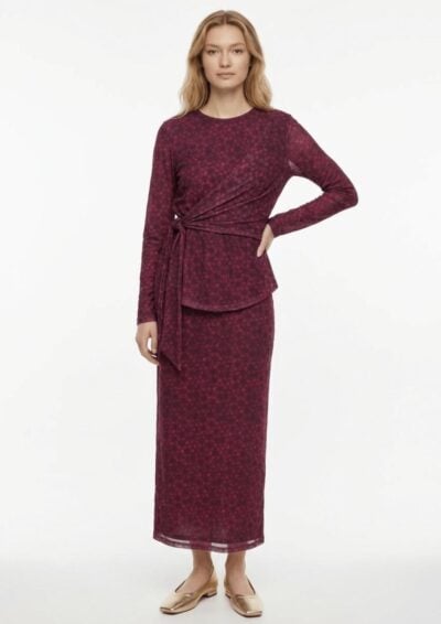 סט קשירה רשת - בורדו, XS