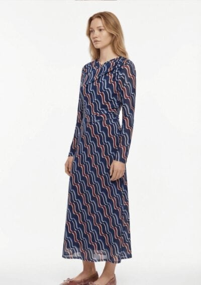 שמלת V רשת - בורדו, M