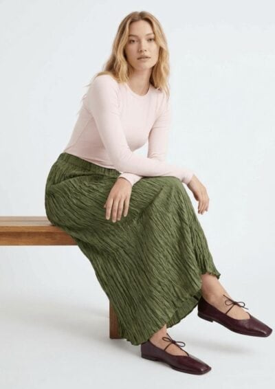 חצאית קומות כיווצים - ירוק, One Size