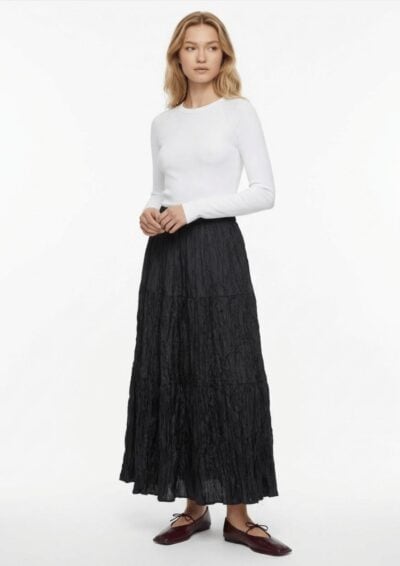 חצאית קומות כיווצים - שחור, One Size